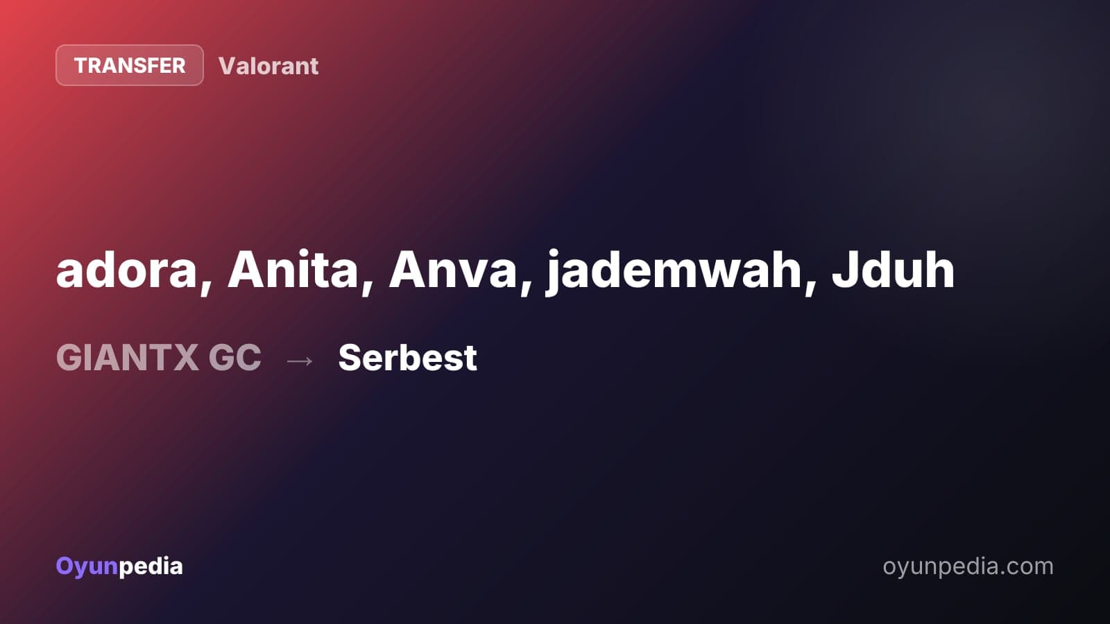 Valorant: Anva, GIANTX GC kadrosundan ayrıldı